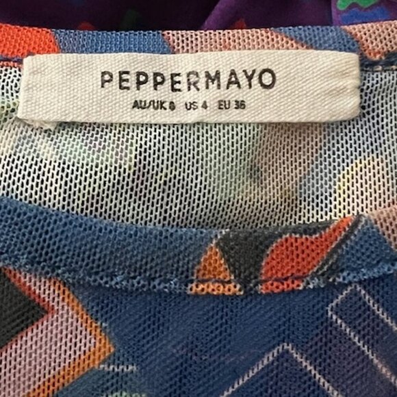 Peppermayo Exclusive Locals Only Mesh Cropped Tee - Postcard Travels Size 4 - Picture 6 of 6